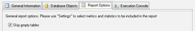 DTM Database Content Analyzer: Output Options