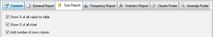 DTM Database Content Analyzer: database size report settings