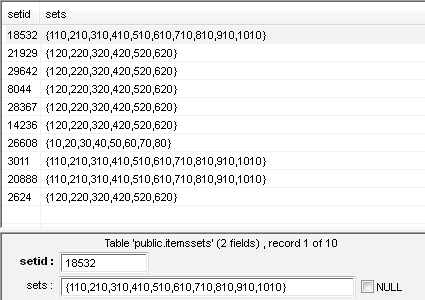 Test array generation with DTM Data Generator: result of the table population