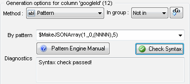 DTM Data Generator: JSON array creation with MakeJSONArray call.