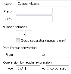 DTM Query Reporter: regular expression based converter