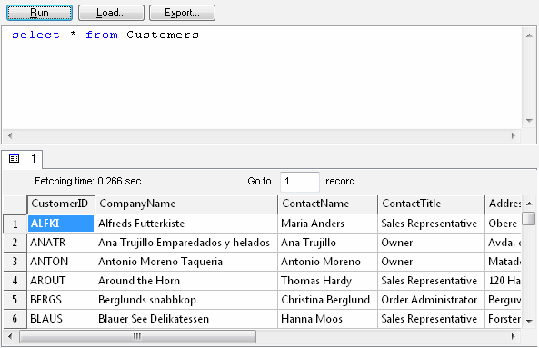 DTM Data Comparer: SQL Console