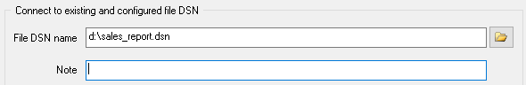 File DSN properties