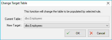 DTM Data Generator: change target table dialog