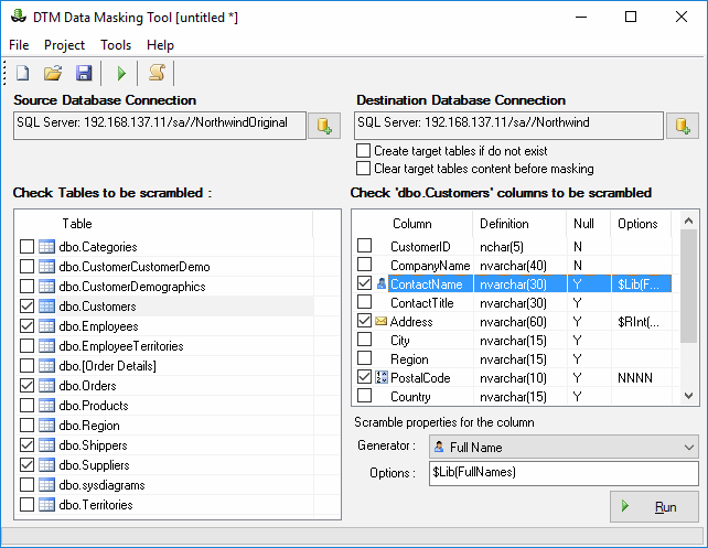 DTM Data Generator: data masking tool