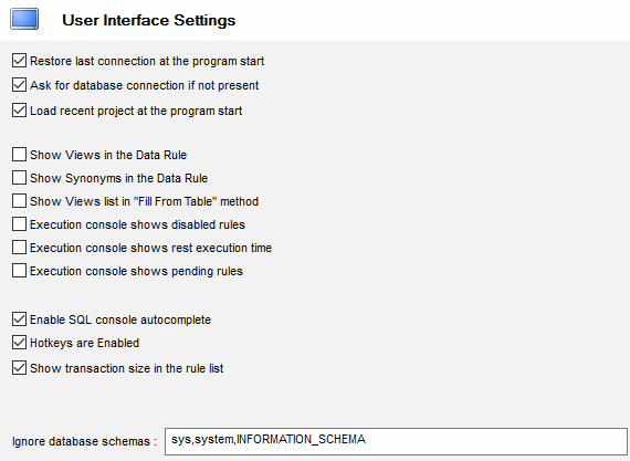 DTM Data Generator: user interface settings 