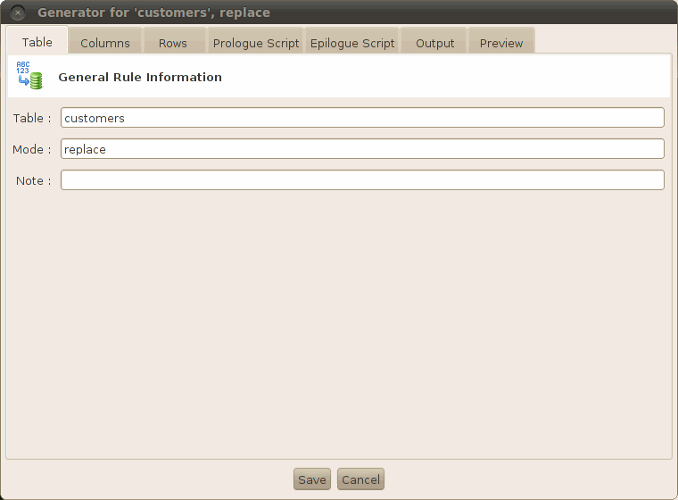 DTM Data Generator Runtime (Multiplatform Edition), rule editor: table information window