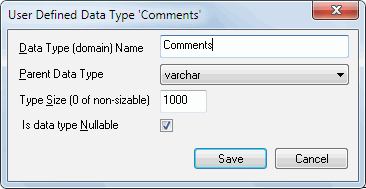 DTM Data Modeler: Data Type Definition