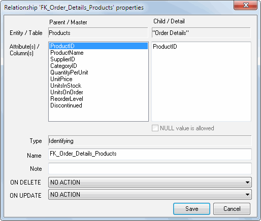 DTM Data Modeler: Relationship Properties