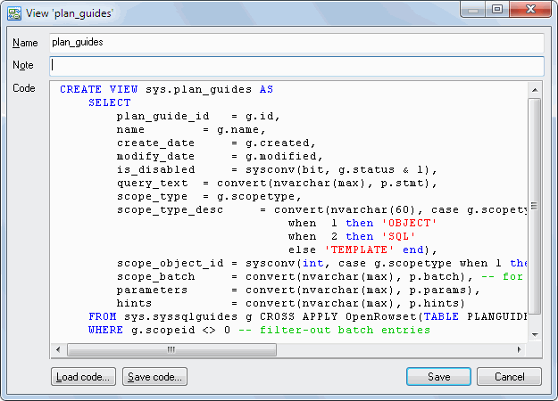 DTM Data Modeler: View Editor