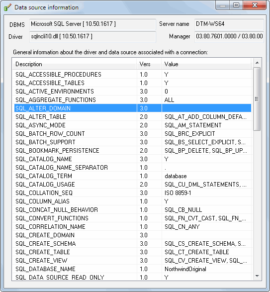 connection information sheet