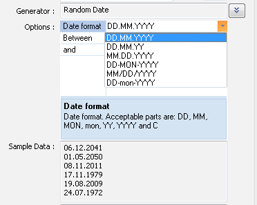 DTM Data Generator for Excel: Output Options