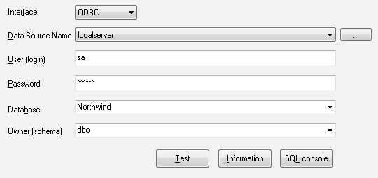 DTM Migration Kit: database connection specification