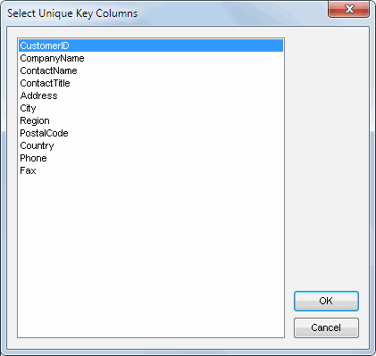 DTM Data Scrubber: unique key selection