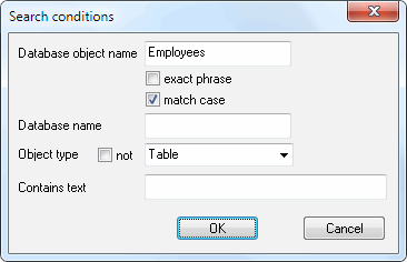 DTM Schema Inspector: filter window