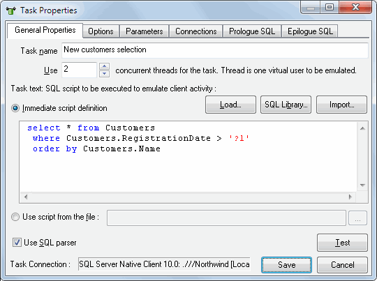 DTM DB Stress: general Task Properties