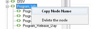 DTM Test XML Generator: node list context menu